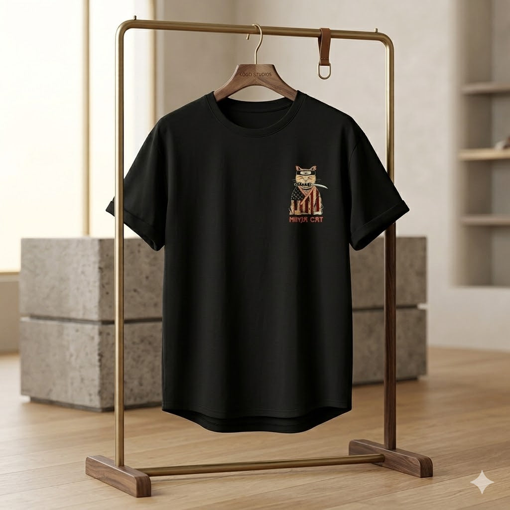 Oversized black drop shoulder T shirt
