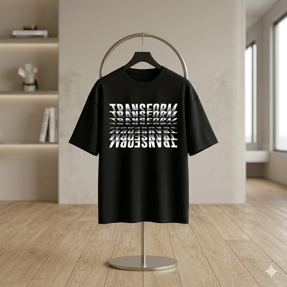 Oversized black drop shoulder T shirt