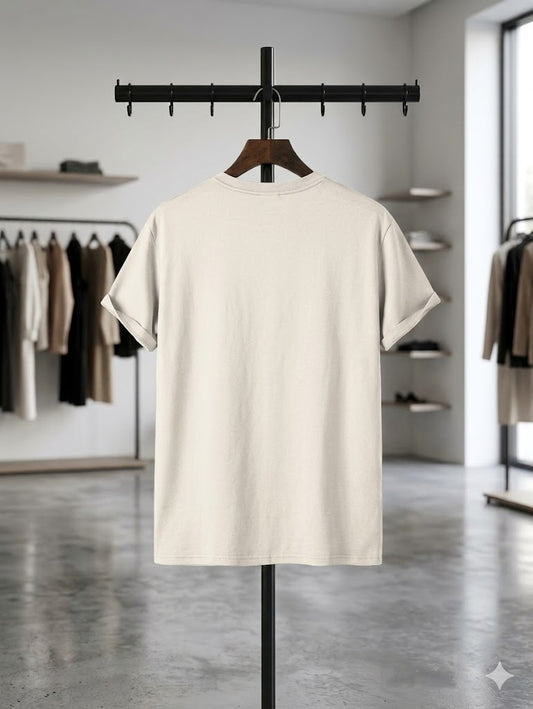 Oversized white drop shoulder T shirt