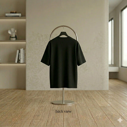 Oversized black drop shoulder T shirt