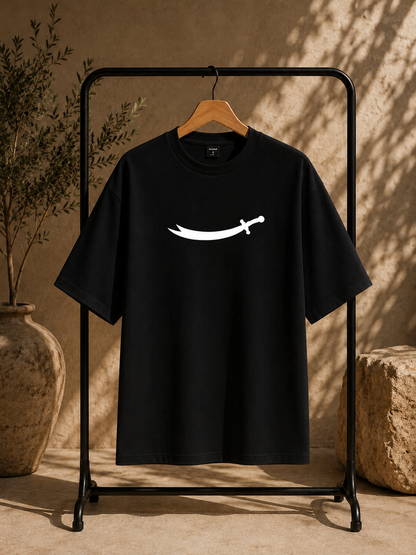 Oversized black drop shoulder t shirt