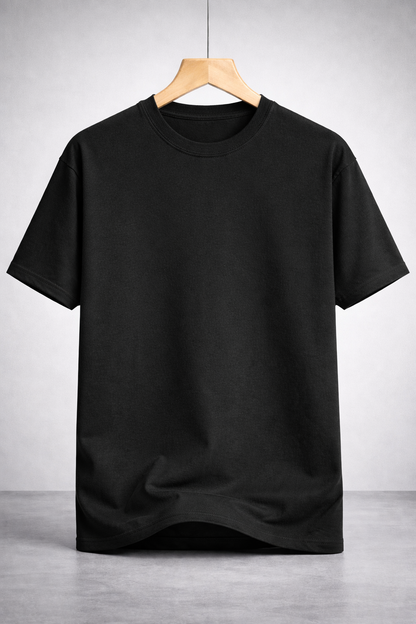 Oversized black drop shoulder  T shirt