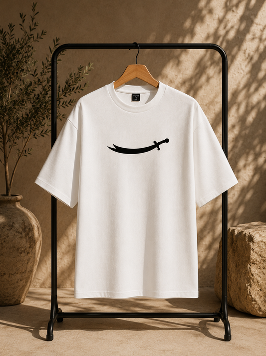 Oversized white drop shoulder t shirt