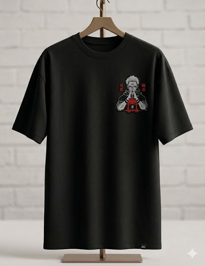 Oversized black drop shoulder T shirt