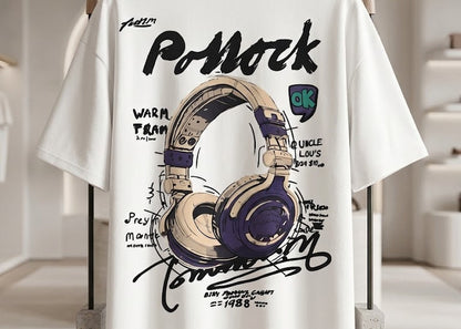 Oversized white drop shoulder T shirt