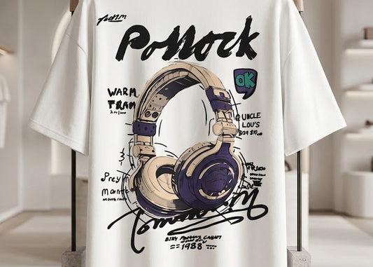 Oversized white drop shoulder T shirt